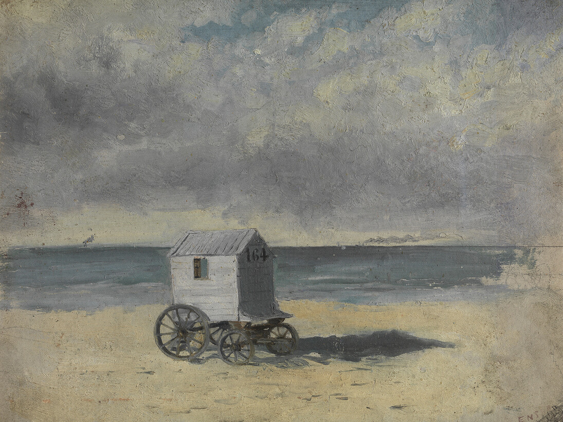 James Ensor. The Bathing Hut, c. 1876. Royal Museum of Fine Arts Antwerp, 2972. © 2014 Artists Rights Society (ARS), New York / SABAM, Brussels. Image: Royal Museum of Fine Arts Antwerp. © Lukas-Art in Flanders vzw. Photo by Hugo Maertens.