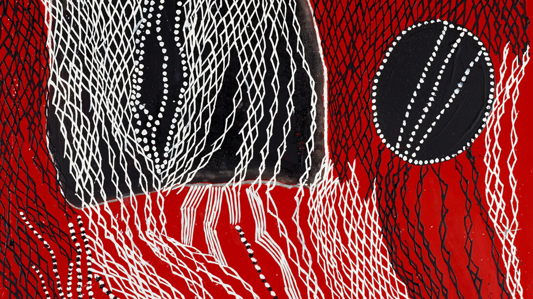 Noŋgirrŋa Marawili, Lightning (detail), 2017. Courtesy of Art Gallery of NSW