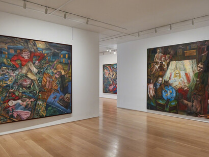 The Art of Steven Campbell, Exhibition view. Courtesy of Marlborough Fine Art