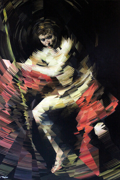 Saint John the Baptist in the Wilderness (after Caravaggio) - Oil on canvas - 74.6cm x 98.86cm