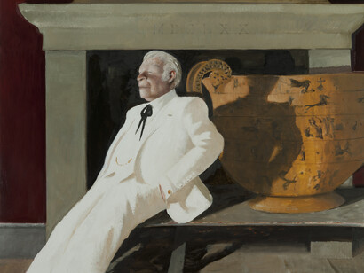 Julio Larraz, At The Villa Degli Angeli, 2013, Oil on Canvas, 62 x 70 in