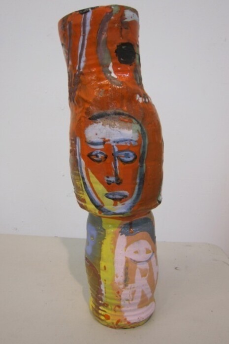 Roger Herman, orange vase : Glazed stoneware, 21"x 5"x 4.5" (52,5cm x 12,5 cmx 11.25 cm), Stefan Altenburger Photography