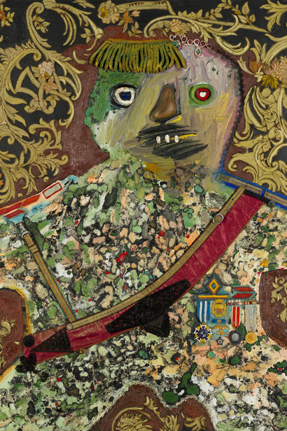 Enrico Baj, Le General Mechant et Decore (Angry General with Decorations), 1961. Collection Museum of Contemporary Art Chicago, Gift of Joseph and Jory Shapiro. Photo: Nathan Keay, © MCA Chicago. (detail)