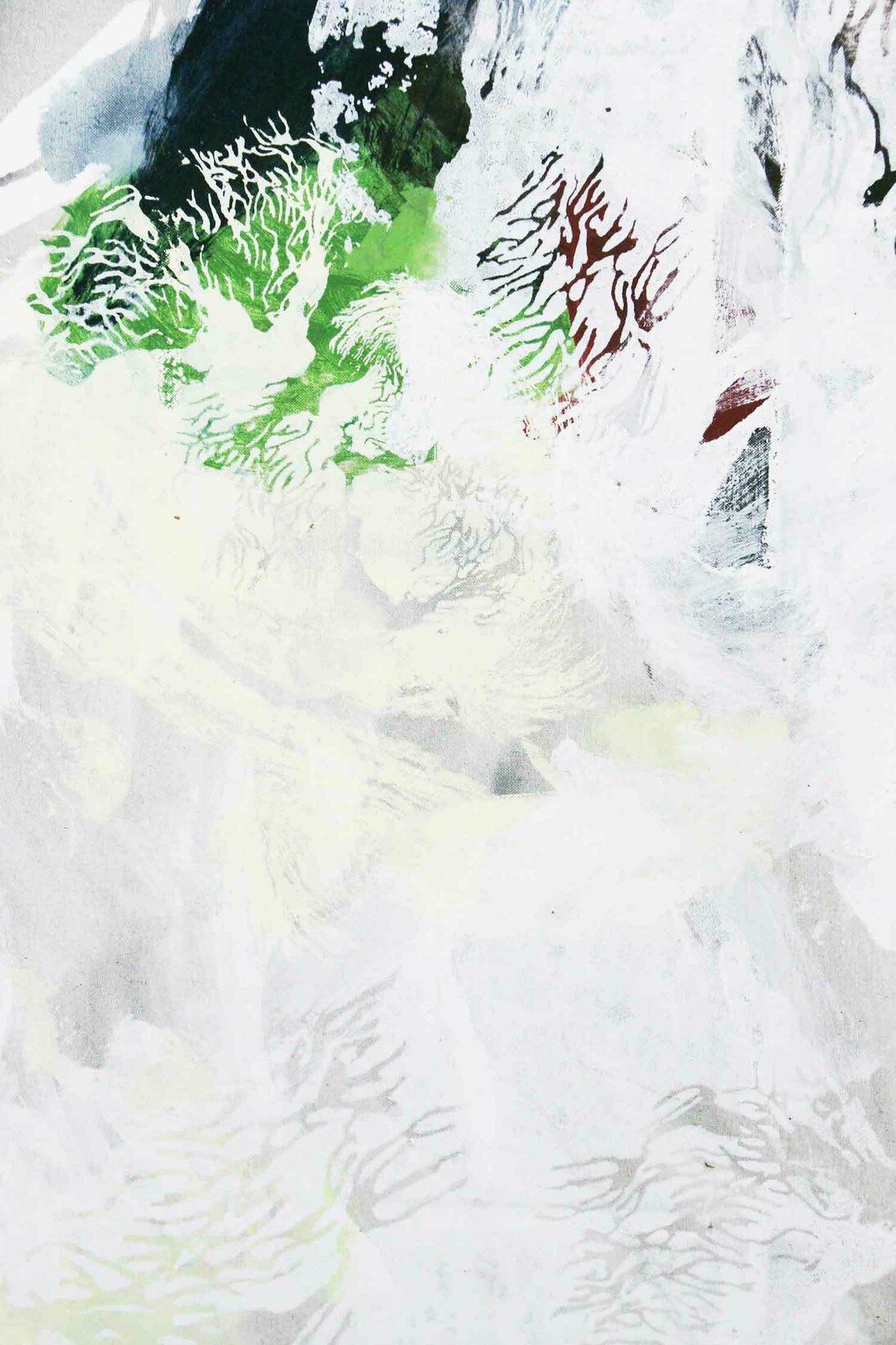 Amélie Ducommun, Sensitive Water Mapping #66, 2016, Mixed media on canvas, 80 x 65 cm. Courtesy of Gallery Elena Shchukina