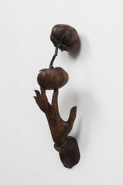 Vincent Pocsik, Tomato hand, 2026. Courtesy of Nazarian / Curcio