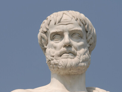 Aristotle statue, a Greek philosopher and polymath during the Classical period in Ancient Greece