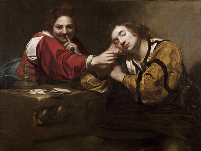 Nicolas Régnier, La Farce, vers 1623-1625, Huile sur toile, 97 x 131 © Stockholm, Linn Ahlgren Nationalmuseum