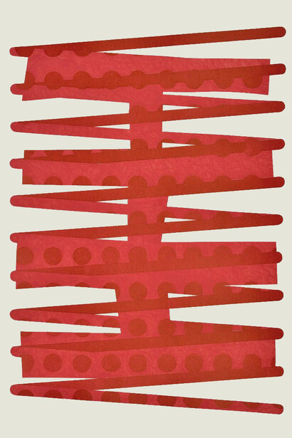 Bruno Castro Santos, Untiled( RED serie), Acrylic and gel pen on watercolor paper,  56 x76 cm