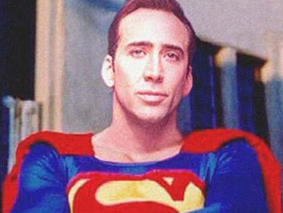 Montaje de Superman con el rostro de Nicholas Cage