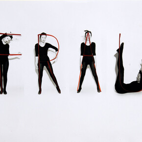 Birgit Jürgenssen, Frau, 1972, SW-Fotografie, überzeichnet © Estate of Birgit Jürgenssen  Bildrecht, Wien, 2015  Sammlung Verbund, Wien