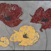 Nick Moss, 4 Poppies, 2022, 49 3/8x33 3/8 inches. Courtesy the artist and Casterline|Goodman Gallery