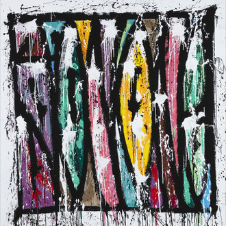 JonOne, Teach Me,2019, Acrylic on canvas, 190 x 190 cm