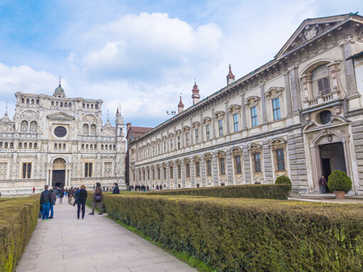 Ingresso al museo. Fotografia di Leonardo Bellotti, galleria fotografica della Certosa di Pavia, (Paesaggioitaliano.eu)