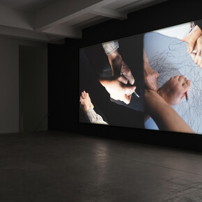 Tacita Dean and Bruce Nauman, exhibition view. Courtesy of both artists; Marian Goodman Gallery, New York/Paris; Frith Street Gallery, London and Konrad Fischer Galerie, Berlin. Photo by Rebecca Fanuele © Tacita Dean © Bruce Nauman / Artists Rights Society (ARS), New York