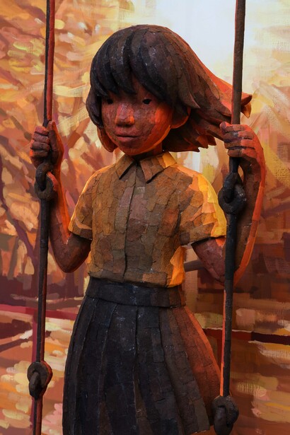 OHATA Shintaro, Swing against the sunset, 2018, mixed media, 130.3 x 89.4 x 40 cm, © OHATA Shintaro, courtesy of Mizuma Gallery and YUKARI ART