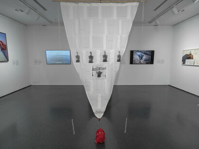 Varios artistas, Trade windings. De-lineating the American tropics, vista de exhibición. Cortesía de MCA Chicago 