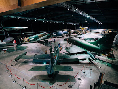 MOTAT taiwhanga rererangi, aviation hall, exhibition view. Courtesy of MOTAT