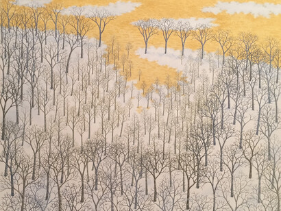 Alan Bray. Lost Ground, 2010, casein tempera on panel, 16x20in