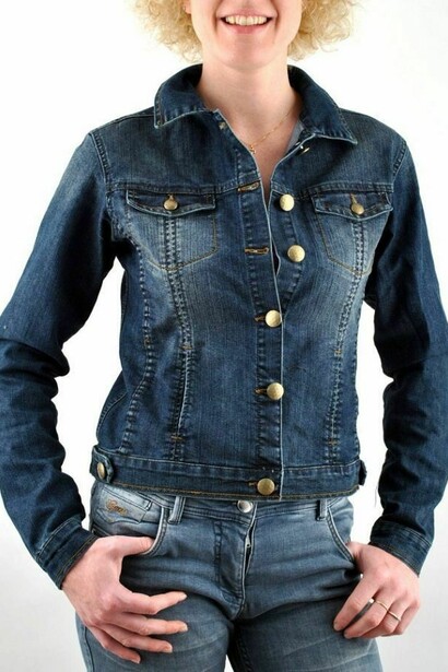 Buttons on a jacket and jeans