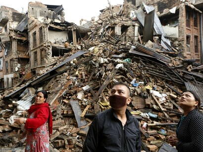 Destrucción tras el terremoto de Nepal