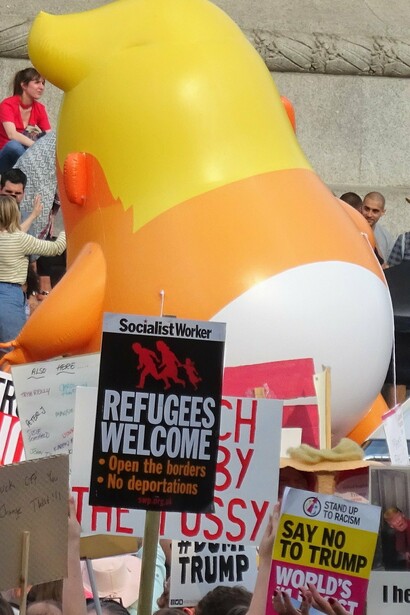 Protesta anti-Trump en Londres, Inglaterra, marzo de 2018