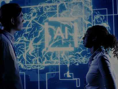 Experienced technicians strategize on leveraging AI cognitive computing to derive actionable insights from intricate datasets