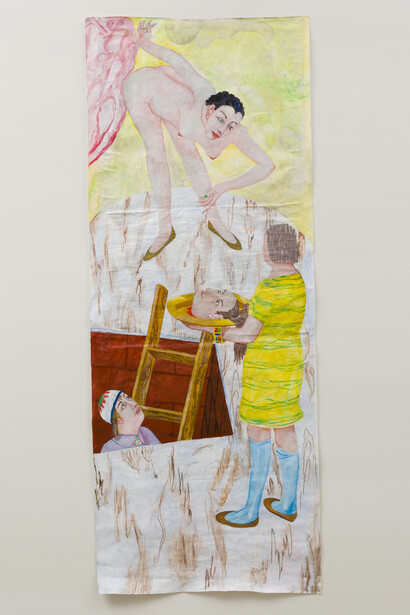 Charles Garabedian, You Should Have Looked at Me, 2012, acrylic on paper, 101 x 38 1/2 inches
