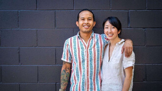 Tim Flores and Genie Kwon, owners of Kasama