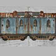 Christiaan Lieverse, Church-train, 2010, 160 cm x 320 cm, mixed media on linen