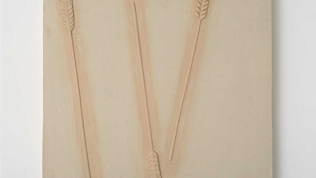 Anna-Bella Papp, untitled, 2015, clay, 32.5 x 30 x 3.5 cm, 12 5/8 x 11 5/8 x 1 1/8 ins, Copyright the artist; Courtesy the artist and Stuart Shave/Modern Art, London