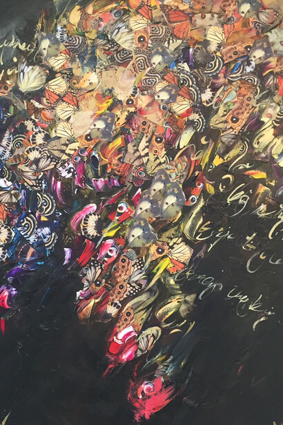 Victoria Horkan 
'Butterfly Reincarnation'
Mixed Media on Canvas 
100x100cm
