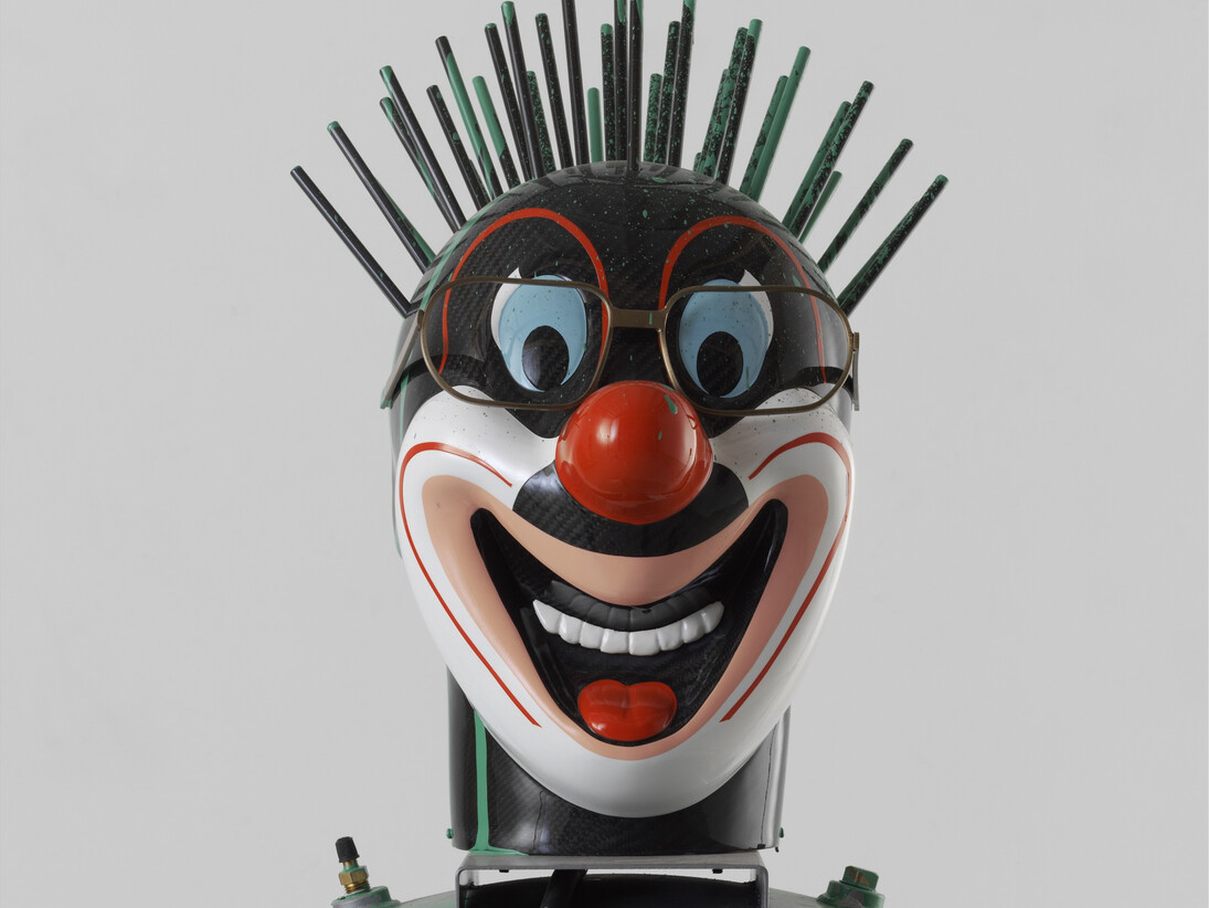 Richard Jackson, Don King Head (Green), 2012, Fibre de carbone, peinture, bois, 175,3 x 45,7 x 46 cm / 69 x 18 x 18 1/8 inches, Edition de 3 + 2 E.A. Courtesy de l'artiste, Hauser & Wirth et Galerie G-P & N Vallois, Paris