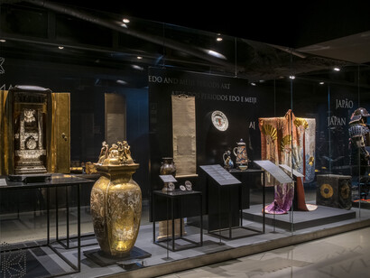 Presença portuguesa na Ásia, vista da exposição. Cortesia da Fundação Oriente