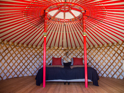 Bedroom inside the Yurt. Photo by Lilja Jons