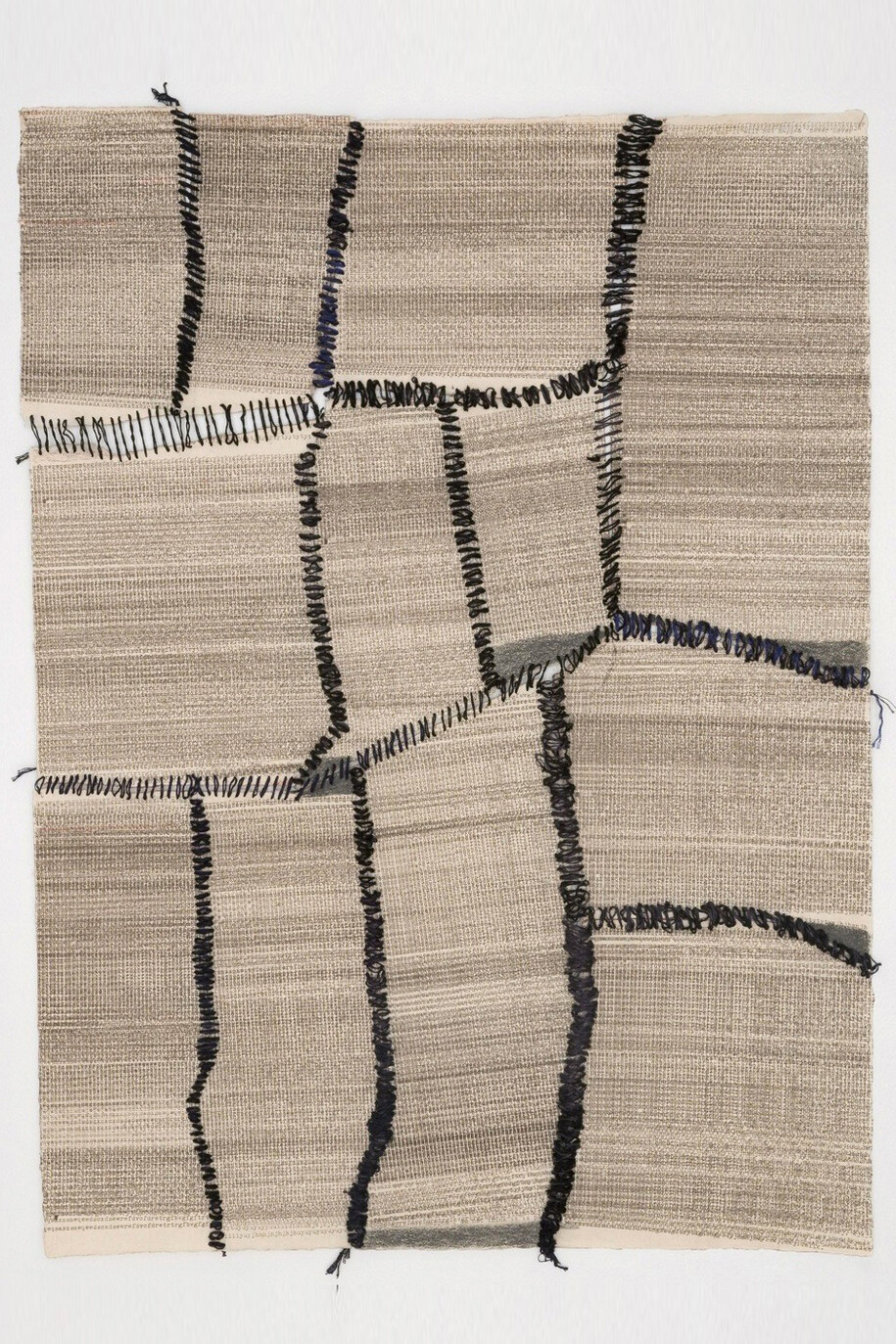 Elena del Rivero, Stitched, 1, 2011, Typewriter, graphite, and thread on handmade Abaca paper, 30 x 22 inches, 76.2 x 55.9 cm