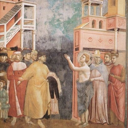 Giotto, "Storie di san Francesco - La rinuncia agli averi", 1292- 1296, Basilica superiore, Assisi, Italia