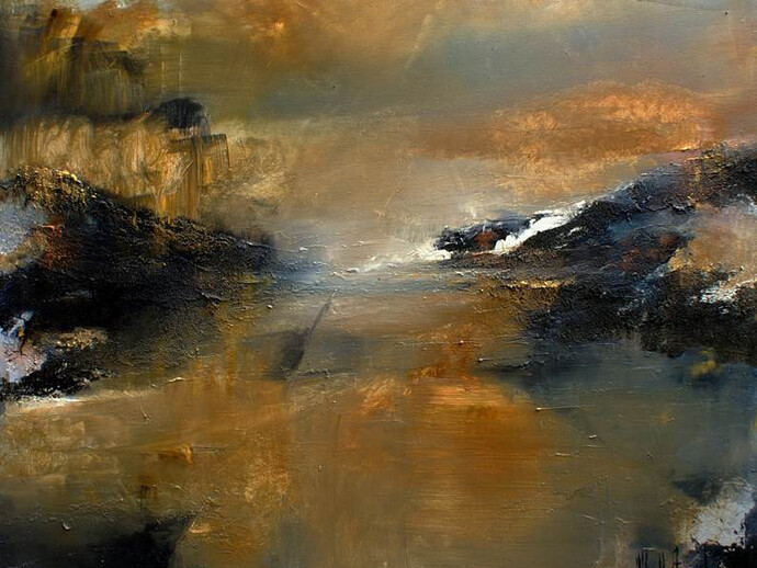 Murielle Argoud, Golden Enigma, Oil on Canvas, 31.5" x 35.5"