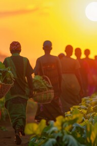 A quiet evening trek after work, showing the labour that sustains global tea, cocoa, and coffee markets