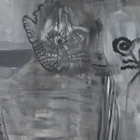 Albert Oehlen, Titankatze mit versuchstier, 1999. Courtesy of Skarstedt Gallery