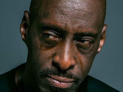 Man shedding tears