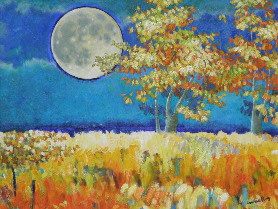 Laurence Pusey, Harvest Moon 1, Oil on Board, 20" x 24"