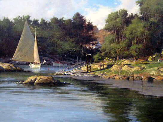 Donald Demers, Chauncey Creek, Oil on Canvas, 24 x 36 inches