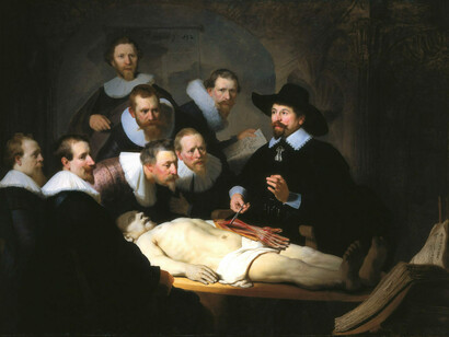  Rembrandt. "The Anatomy Lesson of Dr Nicolaes Tulp". Oil on Canvas, 1632