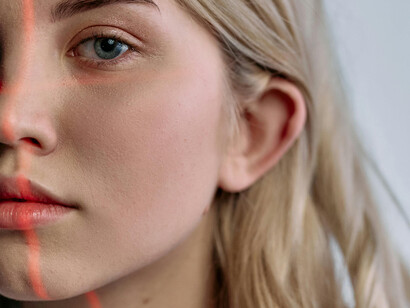 Blurring lines displaying boundaries between technology and biology