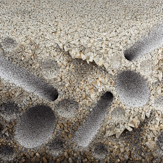 Chun Kwang Young, Aggregation 15-MA016, 2015, Mixed media with Korean mulberry paper, 132 x 195 cm (52 x 76 3/4 in.)