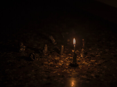g. olmo stuppia, Darknes Fire II (Cazzetti), Solo show Tenebra, SPAZIO SPARC, foto Debra Pollarini, 2021