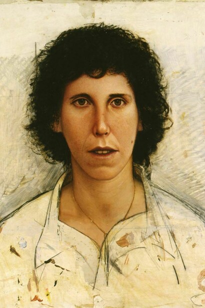 Gregory Gillespie, Head of Peg, 1979-80, oil and graphite on paper mounted to panel, 24 x 19 1/8 inches