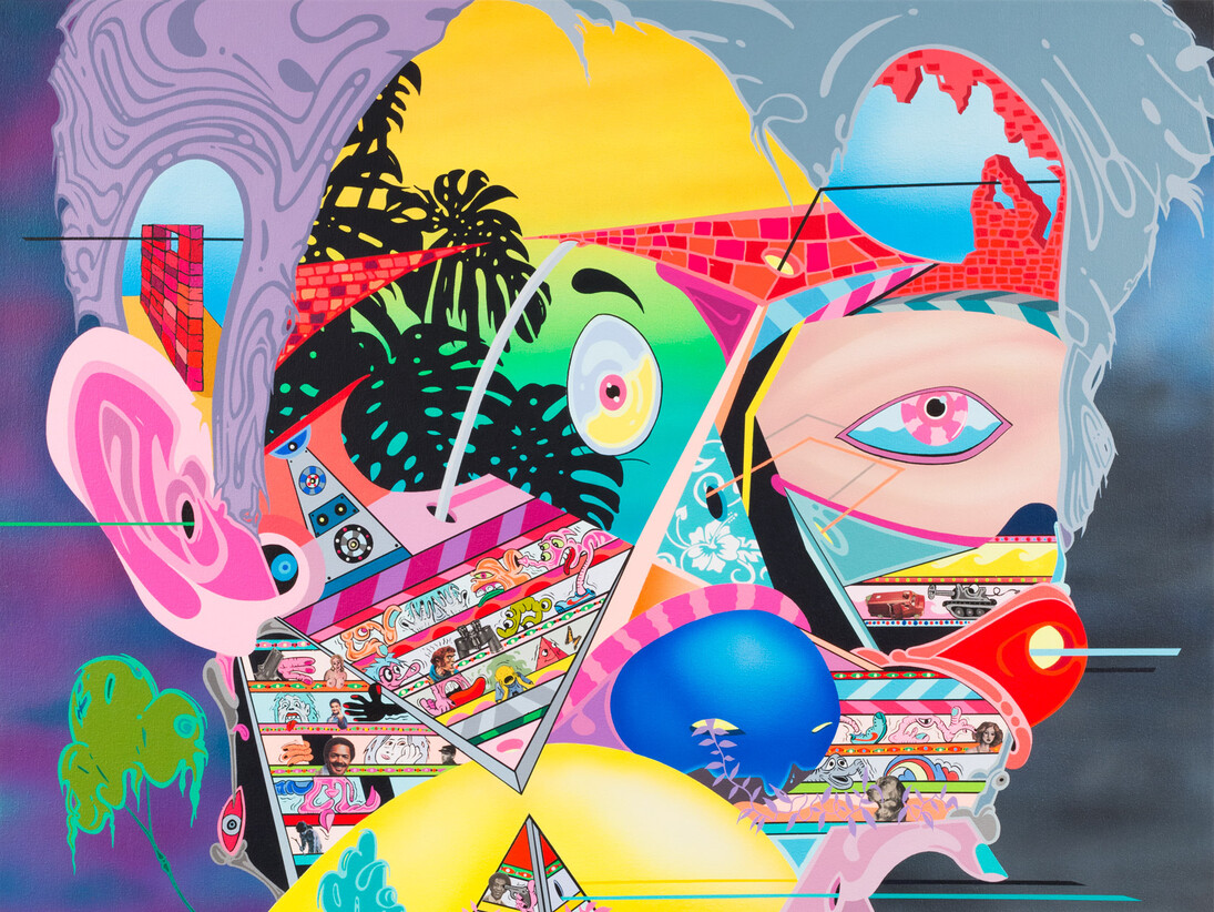 Erik Parker, Millennials’ Dilemma, 2015, oil on canvas, 50 x 46 1/2 inches, 127 x 118.1 cm
