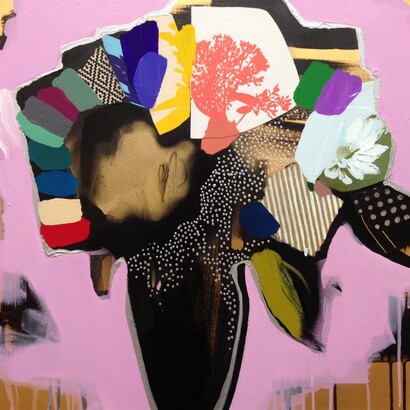 Emily FillerVase of Flowers (pale pink), 2016mixed media on canvas61 x 61 cm, 24 x 24 in. Courtesy of Rebecca Hossack