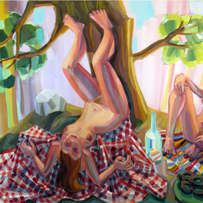 Judith Linhares, Slope, 2010, Oil on linen, 60h x 84w in.